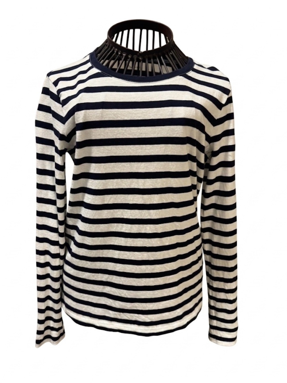 Madewell - 100% Cotton - Long Sleeve Tee - Navy & White Stripe - XS